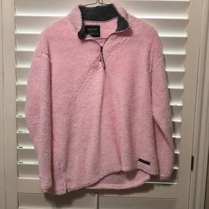 Fuzzy pink pullover size L fits up to 2XL
